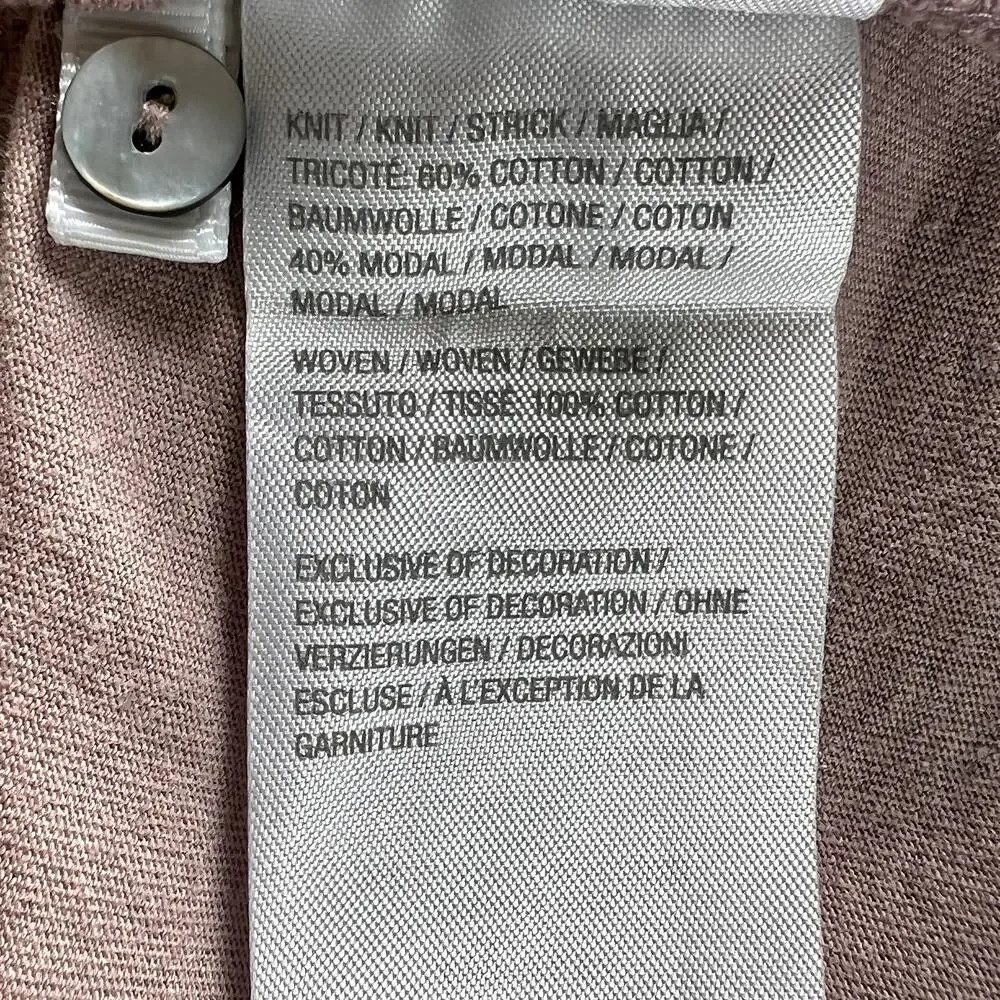 LOGO by Lori Goldstein Cotton Modal Top with Swiss Dot Details Mauve Womens Med - Picture 12 of 13